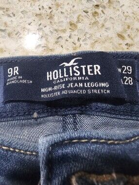 Womens Size 9R Hollister High-Rise Jean Legging in Dark Indigo Wash